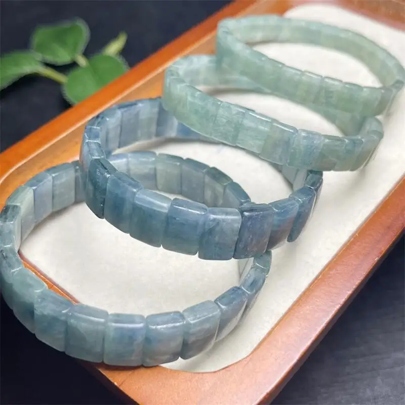 Natural Green Kyanite Bangle String Charms Strand Exquisite Jewelry Gift Healing Crystal Energy Gift 1pcs