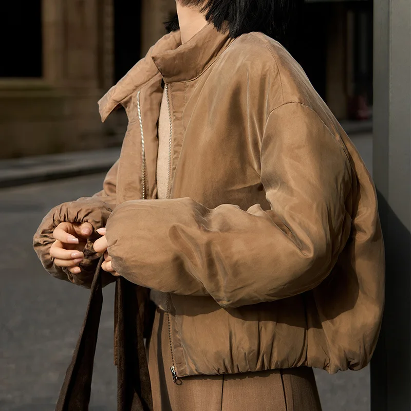 

2025 Winter Women's New Down Jacket White Goose Down Smooth Mist Gloss Down Jacket Women's Short Style Solid Color Jacket New