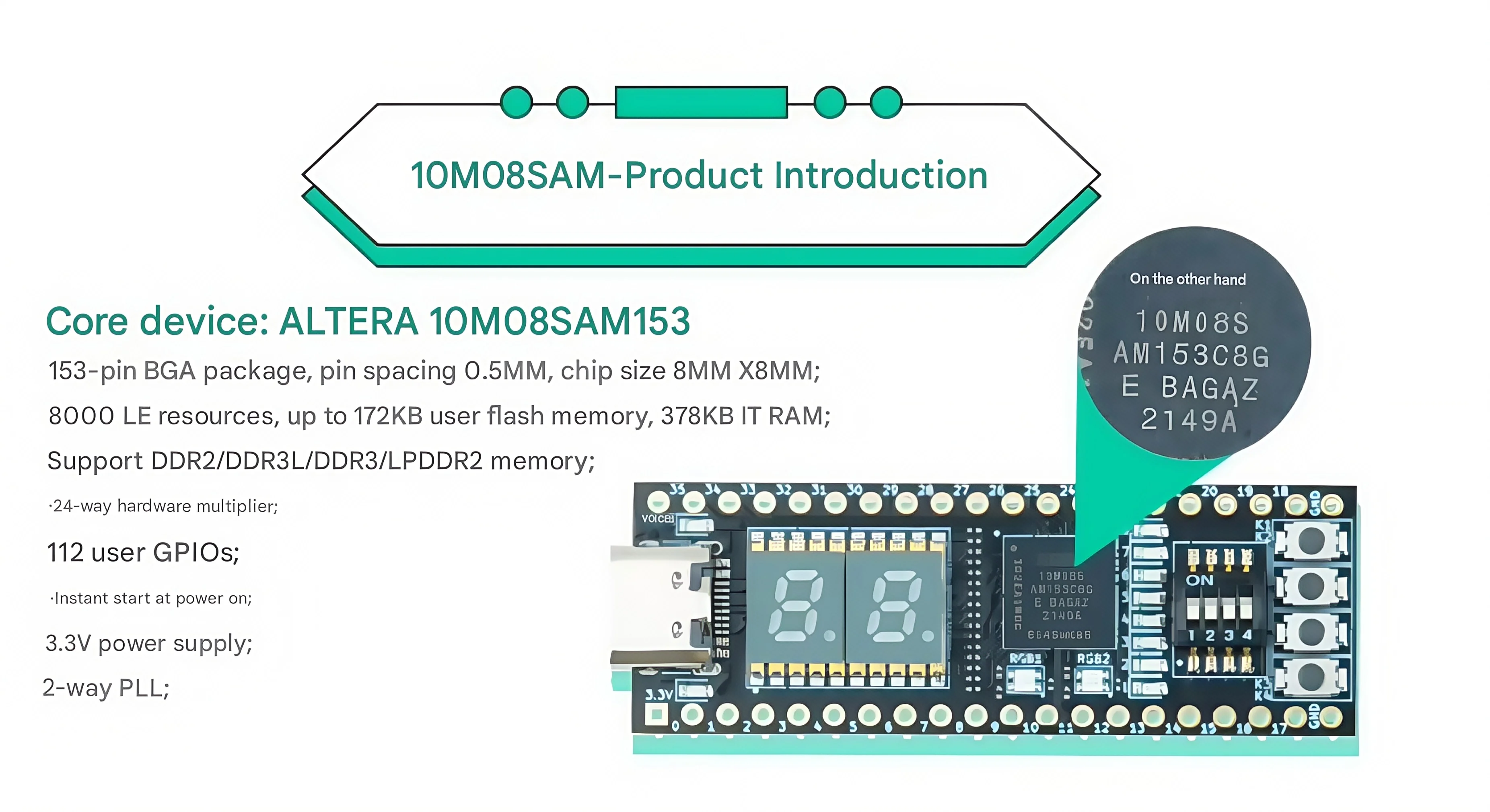 AlteraMAX10 step FPGA development board 10M02SCM/10M08SAM