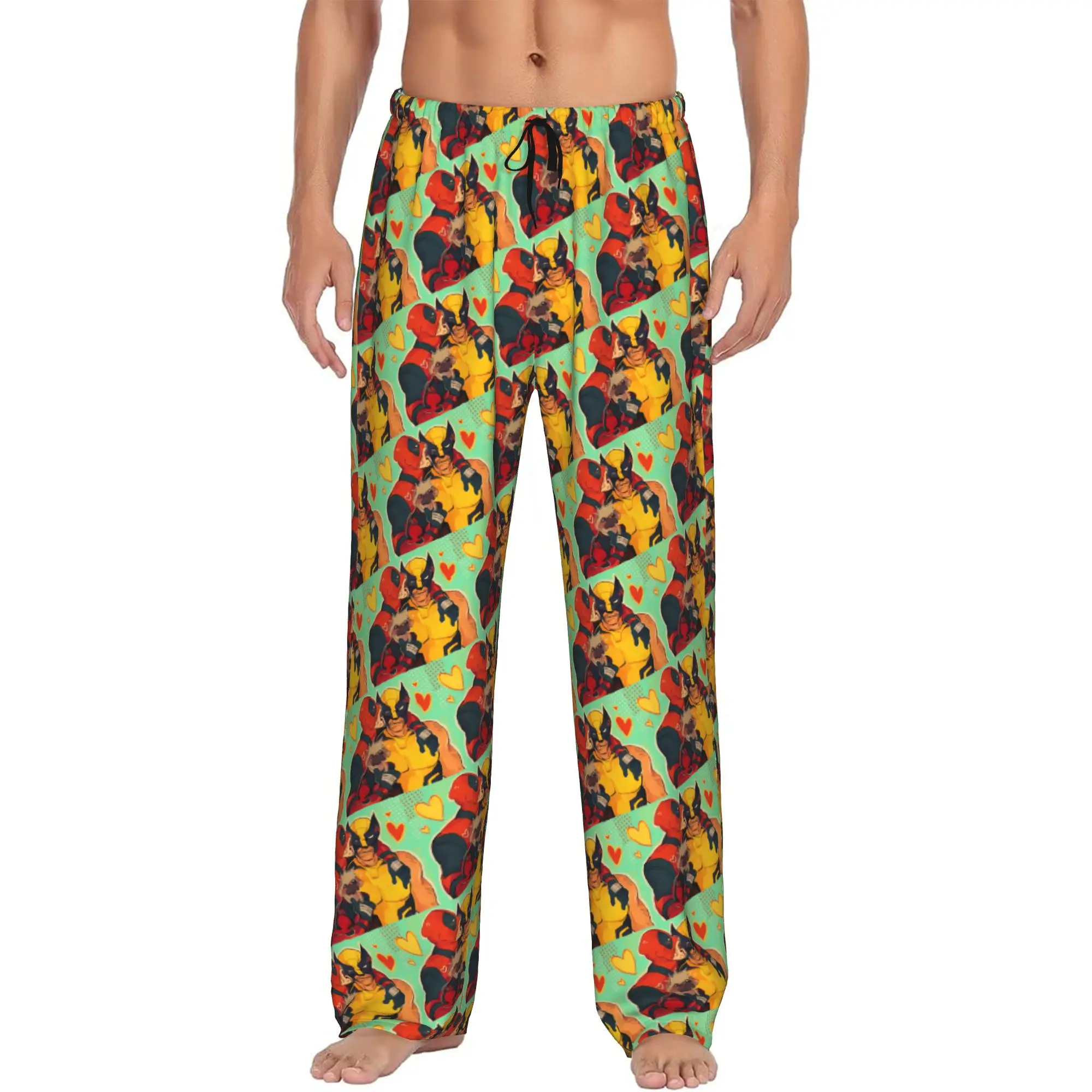 

Custom W-Wolverine Comic Wallpaper Pajama Pants for Men Sleepwear Lounge Sleep Bottoms Stretch with Pockets