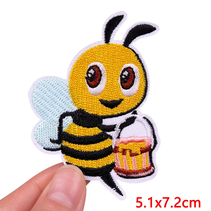 Biene/Blume Patch Cartoon Tier Stickerei Patch Eisen auf Patches für Kleidung gestickte Patches auf Kleidung DIY Näh aufkleber – Detail 19