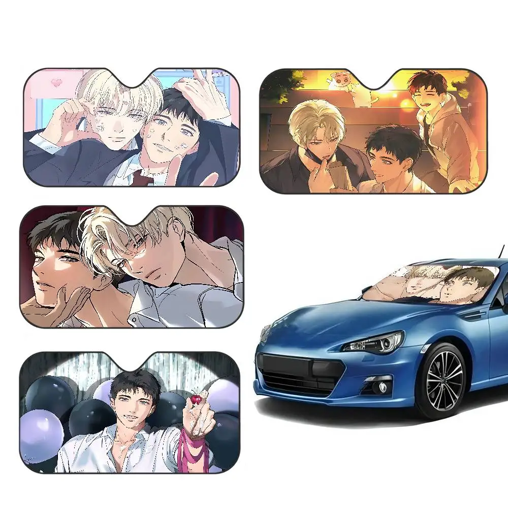 Backlight bl Anime Car Solar Protection Heated Windshield Sunshade Car Window Windscreen Cover Sun Shade Auto Sun Visor