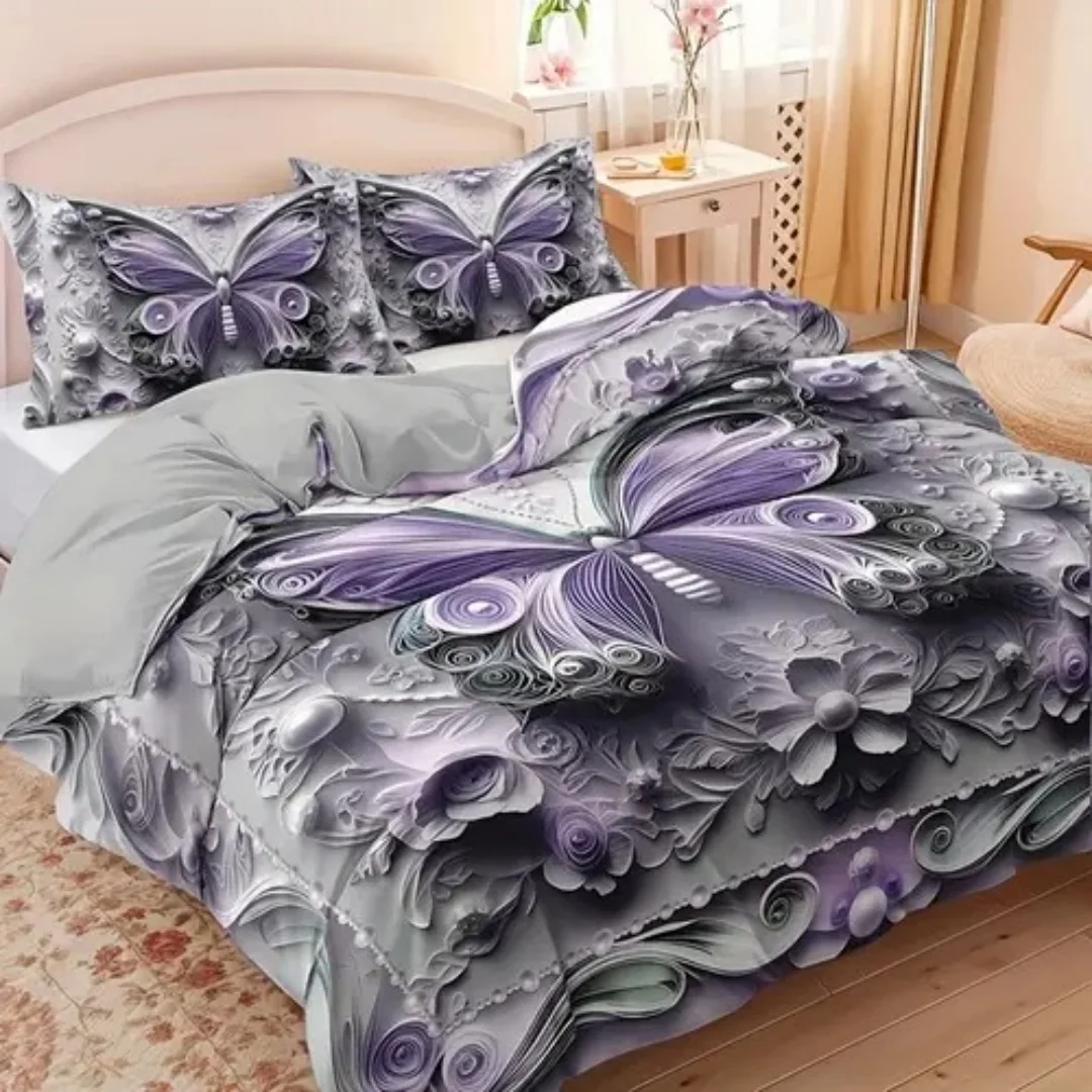 Housse de couette imprimée en relief 3D, ensemble de literie Queen King Size HD, décoration de chambre, housse de couette de luxe exquise, 3 pièces