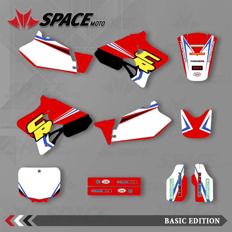 

SPACE For Honda 95-97 CR125 95-96 CR250 Motorcycle Graphics Background Decals Stickers Kit Number Name Customize