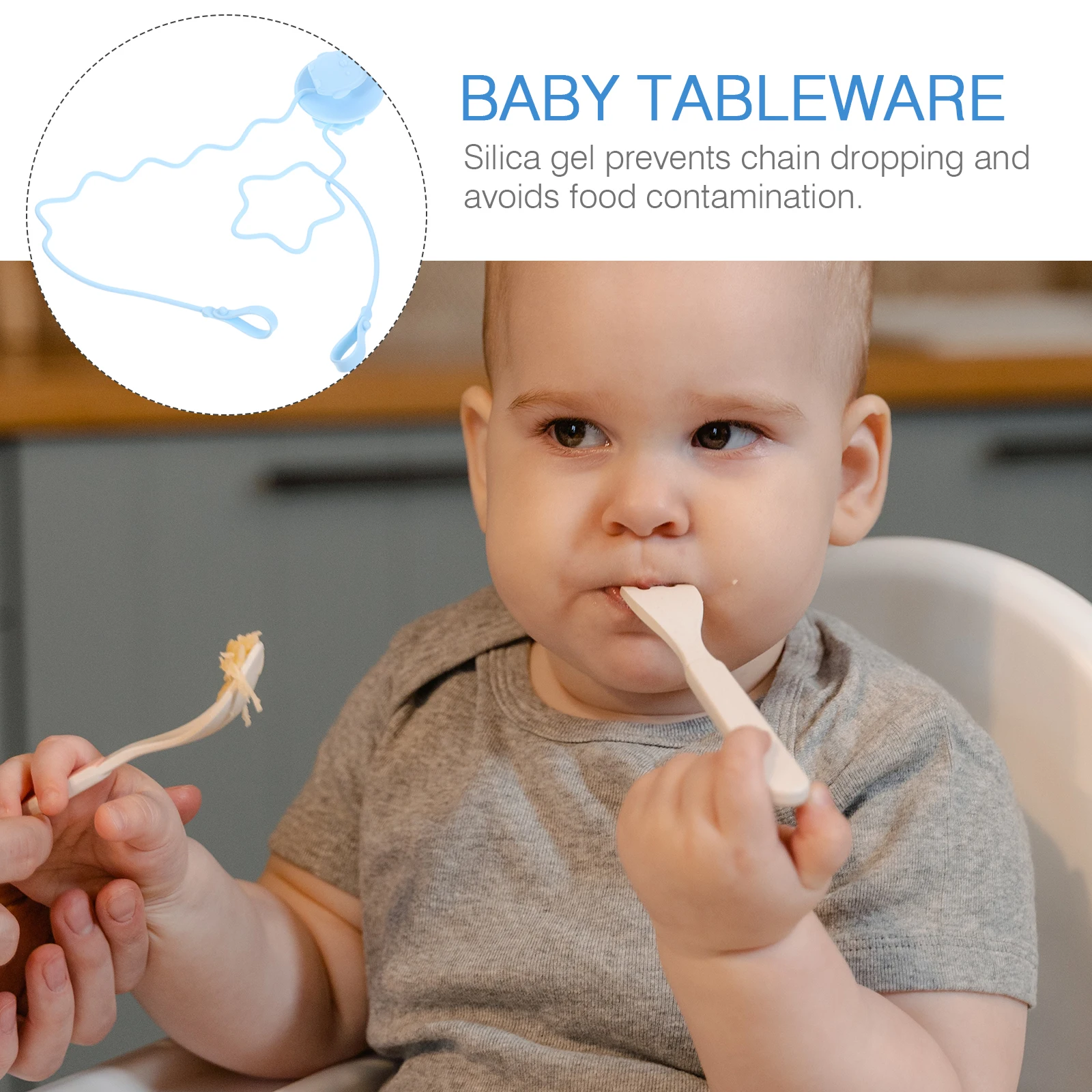 1 زوج أواني الطفل حامل حزام كوب شفط قوي لملعقة شوكة الرضع تغذية اكسسوارات كرسي مرتفع سيليكون قابلة لإعادة الاستخدام #5