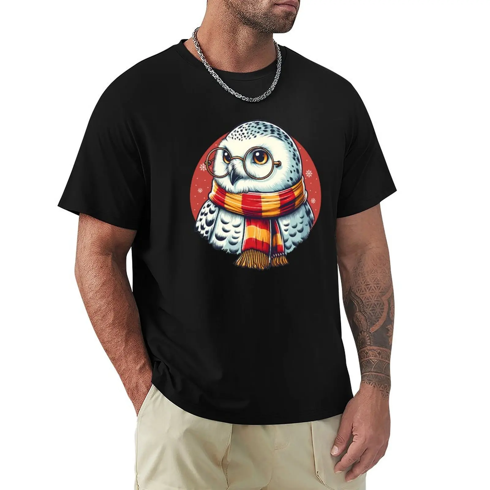 

Snowy owl T-Shirt Novelty Print Casual Tee Shirt