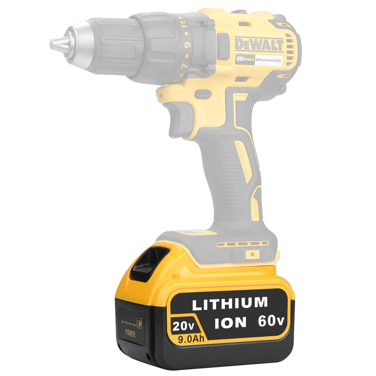 2.5ah dcb606 Ersatz-Li-Ionen-Akku mit Ladegerät für Dewalt 20V/60Vpower Tool 9,0 mAh Lithium-Batterie