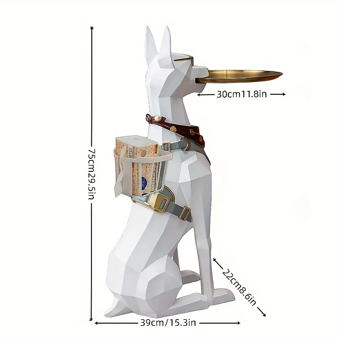 1 Piece Doberman Dog Statue Tray Decoration, Resin Statue Art Craft, Suitable for Bookshelf, Home, Living Room, Office, Cabinet Decoration, Room Tabletop, Entryway Decoration, Mother's Day, New Year, Graduation, School Season Decoration