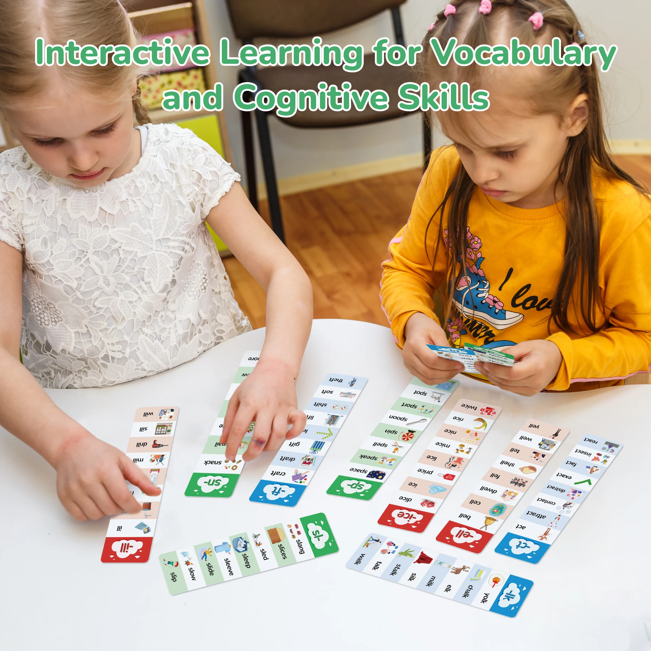 بطاقات فلاش يمزج الحروف، وتعلم الكلمات التفاعلية بأنماط مقطوعة وقواعد النطق للأطفال/المبتدئين #6