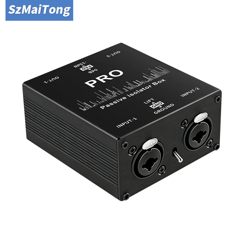Audio Isolator 6.5mm XLR Common Ground Filter Current Eliminator for Live Sound Card Mixer Microphone Recording Studio