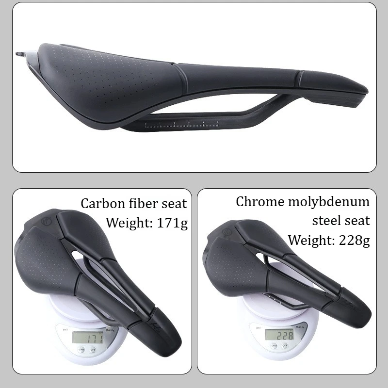 HASSNS Ergon Hollow Bike Saddle for Men Comfortable Breathable Leather MTB Road Cycling Seat Soft Carbon Hollow Design