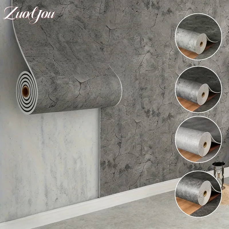 

Self-Adhesive Vinyl Wallpapers Home Decor Concrete Texture Thickened Foam Wall Panels for Wall Cladding Waterproof Wall Stickers