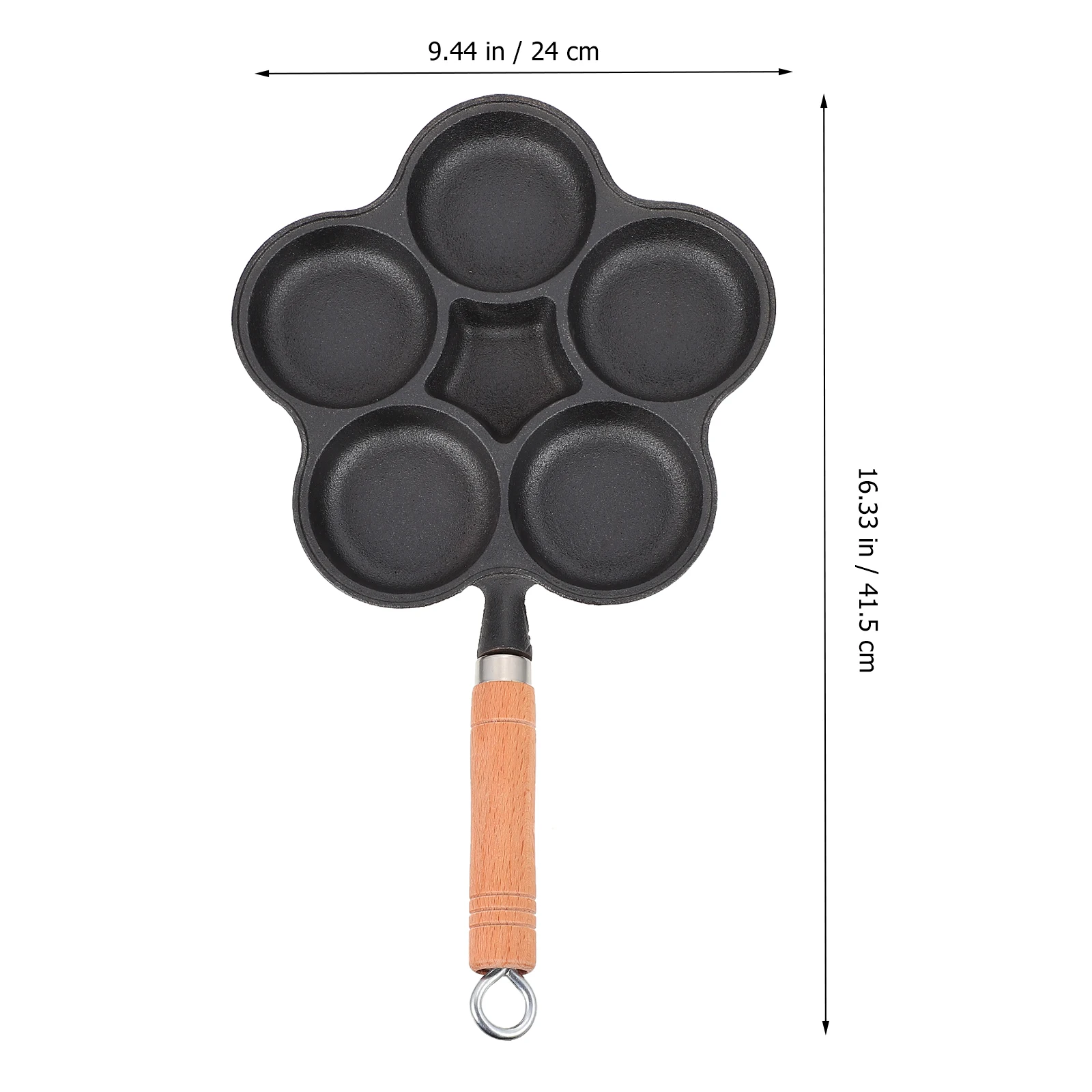 

1Pcs Cast Iron Egg Pan Five-Hole Mold Non-Stick Omelette Pancake Pot Breakfast Skillet Cooking Accessory Egg Frying Pan