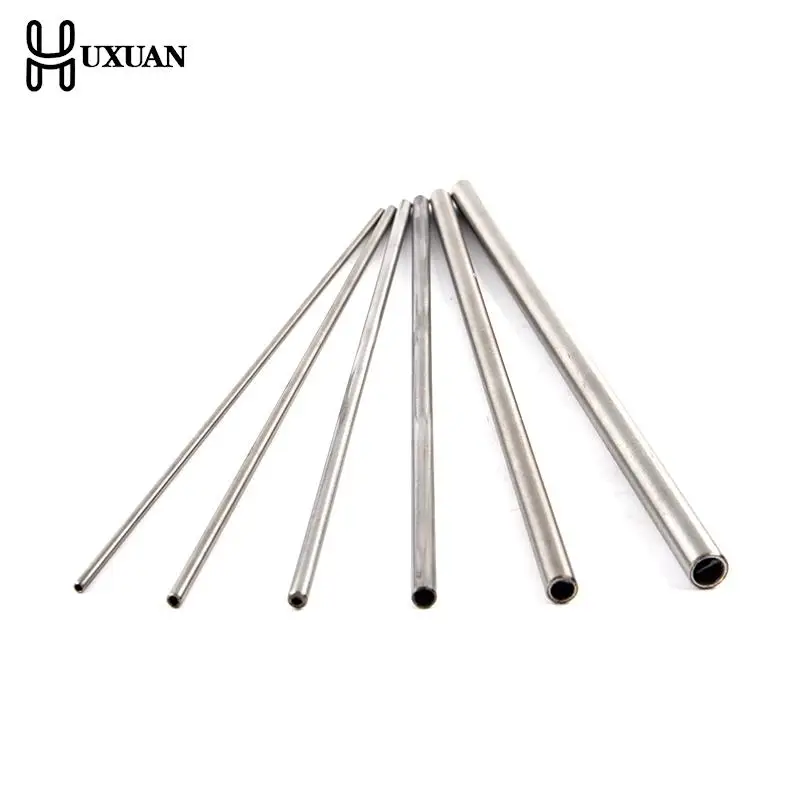 Silber Runde 304 Edelstahl Kapillare Rohr Rohr 250mm Hohl Rundrohr OD 3/4/5/6/8/10mm ID 2/3/5/6/8mm