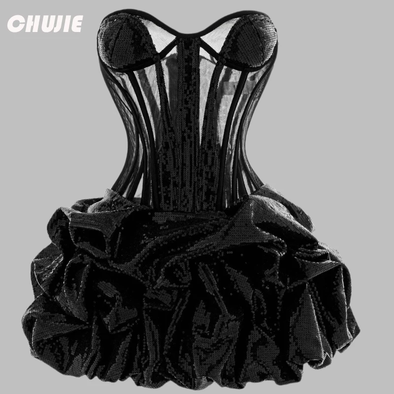 

A Line Sequins Party Gowns For Evening Halter Mini Cocktail Dresses Prom Dress Customized Cocktail Dresses Vestido de graduación