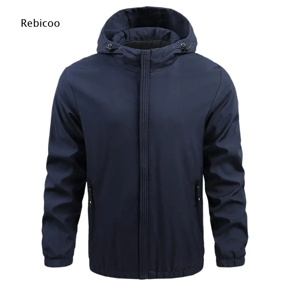 Drawstring Hood Zip Up Jacket For Men Zipper Side Pockets Suitable For Short Trips Mountain Walking And Urban Casual Outfits