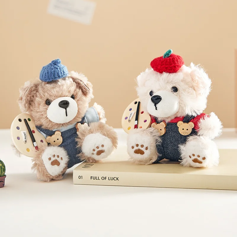 Der grüne Party-Maler-Bär-Plüsch-Schlüsselanhänger, niedlicher Rucksack, hängende Dekoration, Mädchen, Halloween, Weihnachten, Accessoires, Geschenke