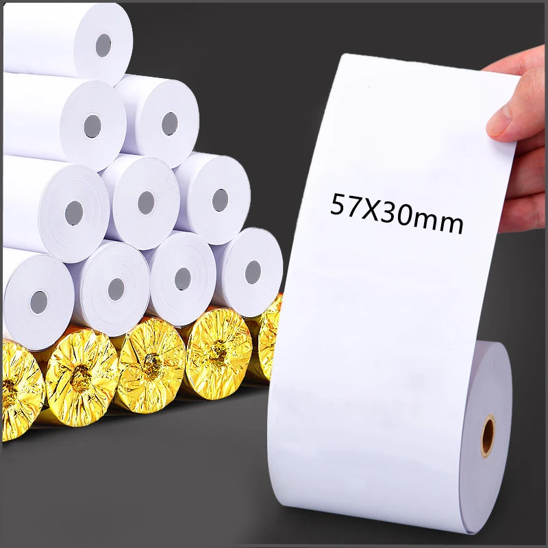 12 Roll 57x30mm Thermal Paper for Shop Supermarket Pharmacy Mobile Bluetooth POS Computer Cash Registers Printer Accessories