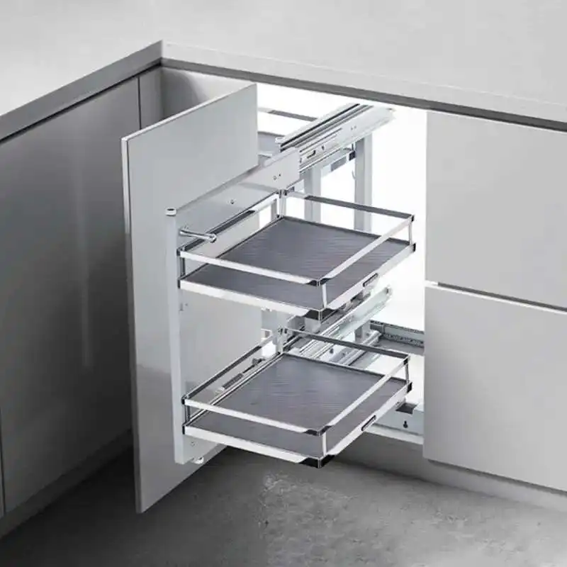 

Damping Seasoning Basket Bowl Rack Kitchen Cabinet Accessories Pull Basket Full Open