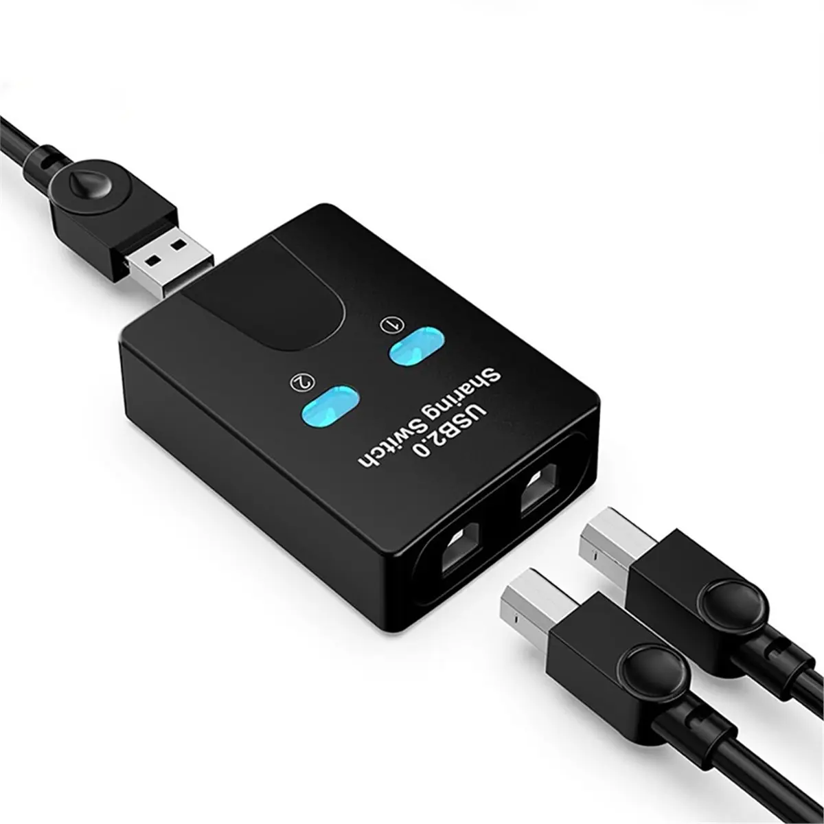 【New User-Coupon!】USB2.0 Printer Sharing Device 2 in 1 Out Printer Sharing Device 2-Port Manual KVM Switching Splitter Hub Plug