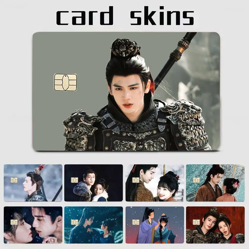 Pursuit of Jade zhang linghe xie zheng 4pcs 1Set HD Waterproof Card Skins Protective Stickers for Credit Bank Game Cards