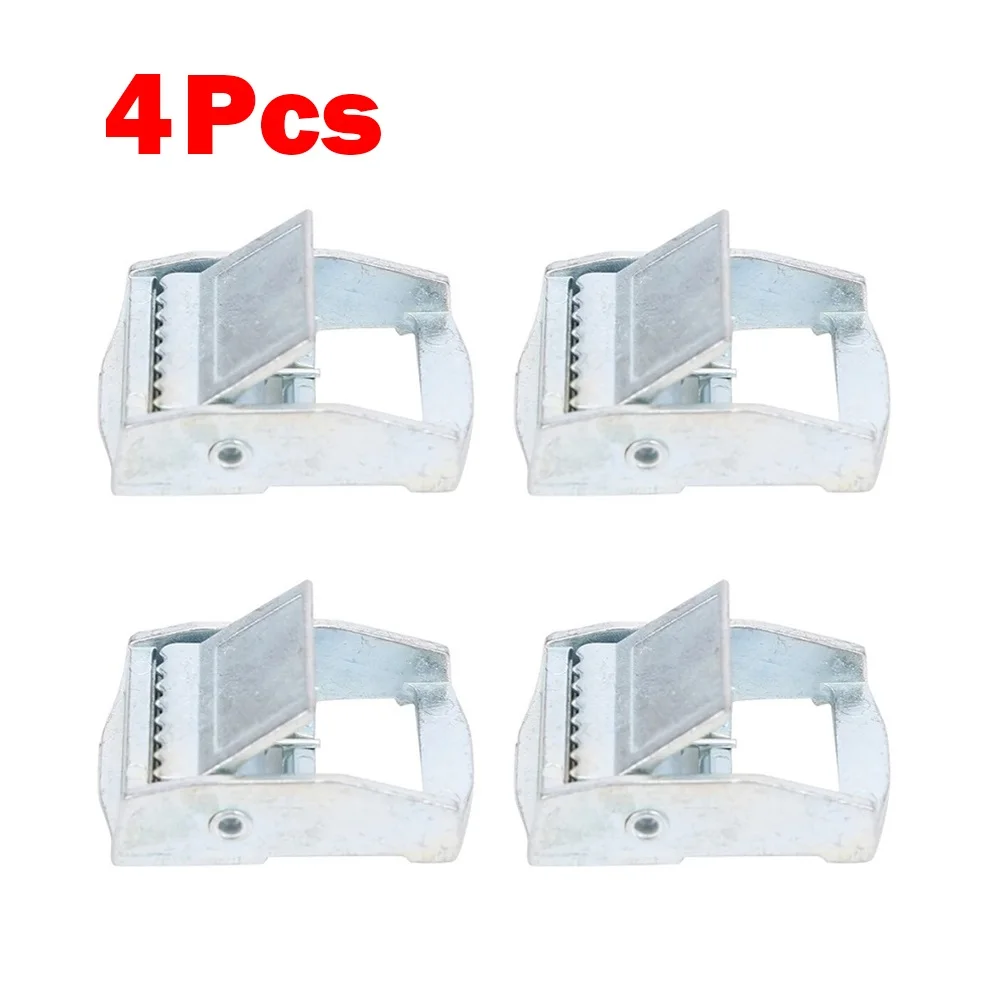 4Pcs Outdoor Camping Climbing Zinc Alloy Buckle For Heavy Duty Tie-down Cargoes Strap Fixed Tensioner Ratchet Buckle