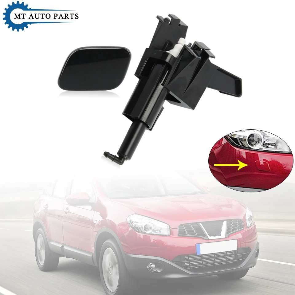 MTAP Car Headlight Washer Nozzle Headlamp Water Spray Jet Cover Cap Lid For Nissan Qashqai Dualis J10 2010-2014 Euro Model