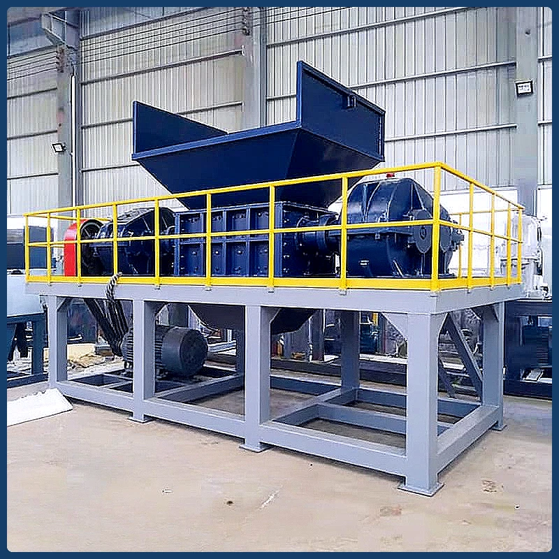 Industrial Shredder Double Shaft Rubber Recycling Machine Whole Truck Tires Steel Belt Separation Crumb Rubber Production Custom