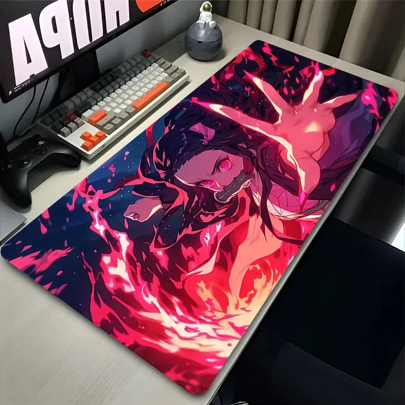 Kawaii الوردي عيون ماوس الوسادة كمبيوتر محمول اليابان أنيمي الألعاب لوحة المفاتيح البساط الكمبيوتر شيطان القاتل Nezuko كامادو ماوس الكمبيوتر لطيف ساكورا حصيرة مكتبية