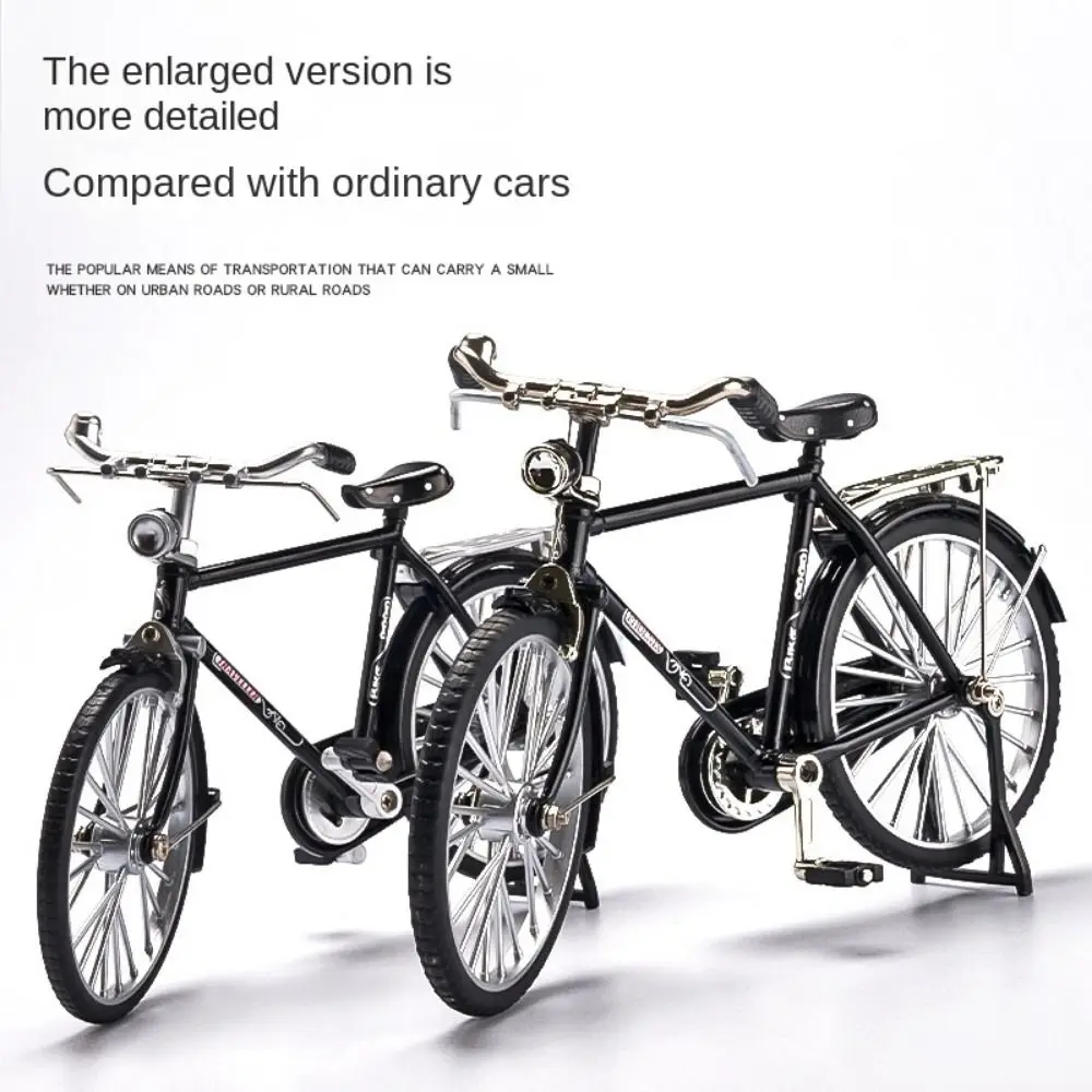 Modello di bicicletta fai-da-te pressofuso in metallo in miniatura Bici di simulazione di biciclette retrò Mini bici