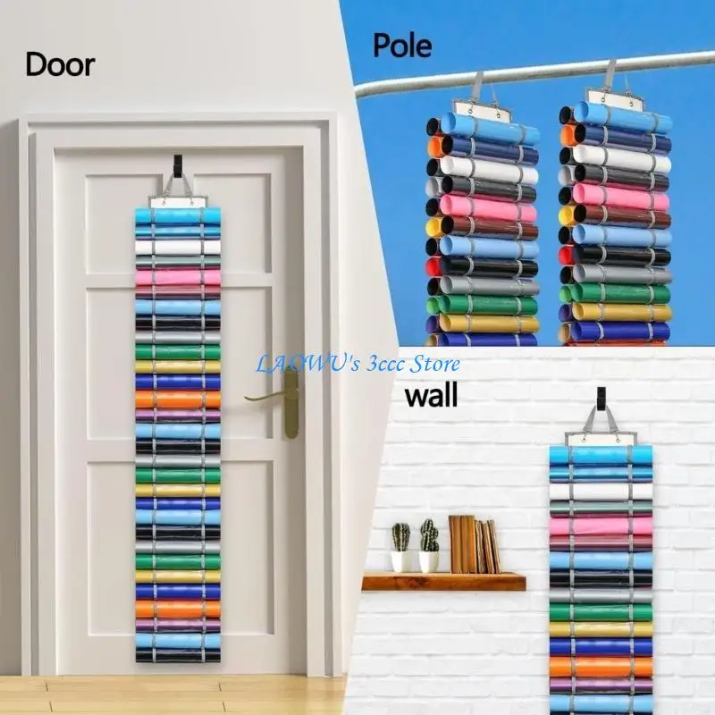 

Y8AD Roll Holder Hanging Storage Bag Roll Organiser with 60 Compartments