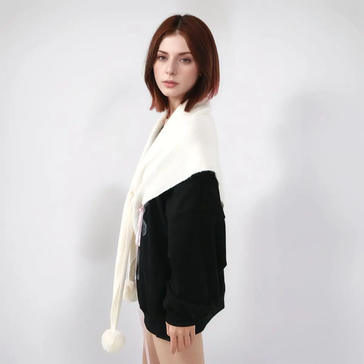 

Женские вязаные шали и накидки, кардиган, накидка, шерстяной кашемировый топ на плечо, свитер, шаль, шарф, модная универсальная треугольная шаль