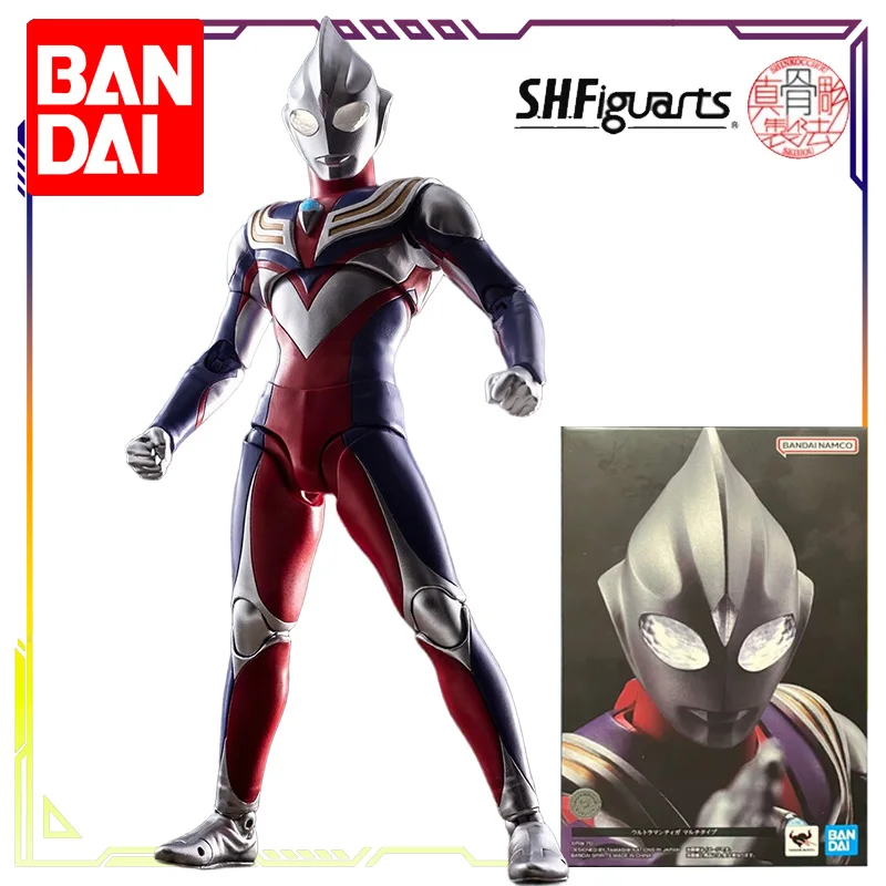 Figura de Acción Articulada Original de Bandai S.H.Figuarts Shinkocchou Seihou Ultraman Tiga Golza/Glitter Tiga