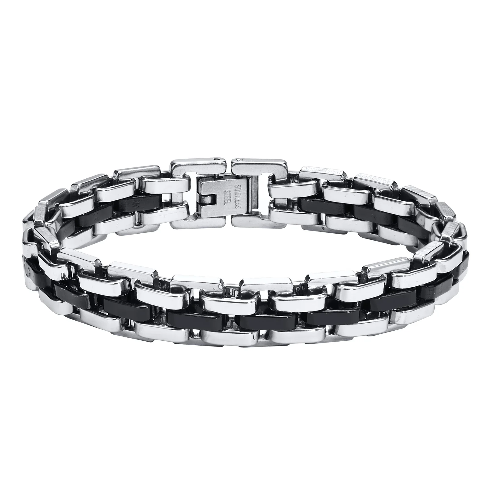 Gents Bracelet for Men, Two Tone Stainless Steel Bracelet, Men Jewelry