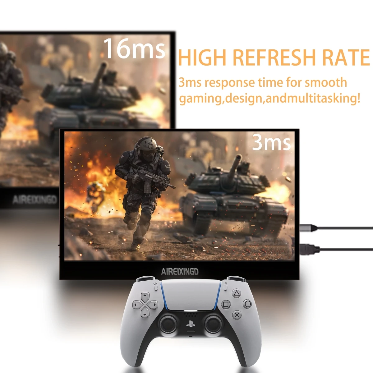 13.3inch HD 1366X768 Portable Monitor Ultrathin IPS Screen USB C HDMI Second Screen for Laptop Mac PC Xbox Switch PS