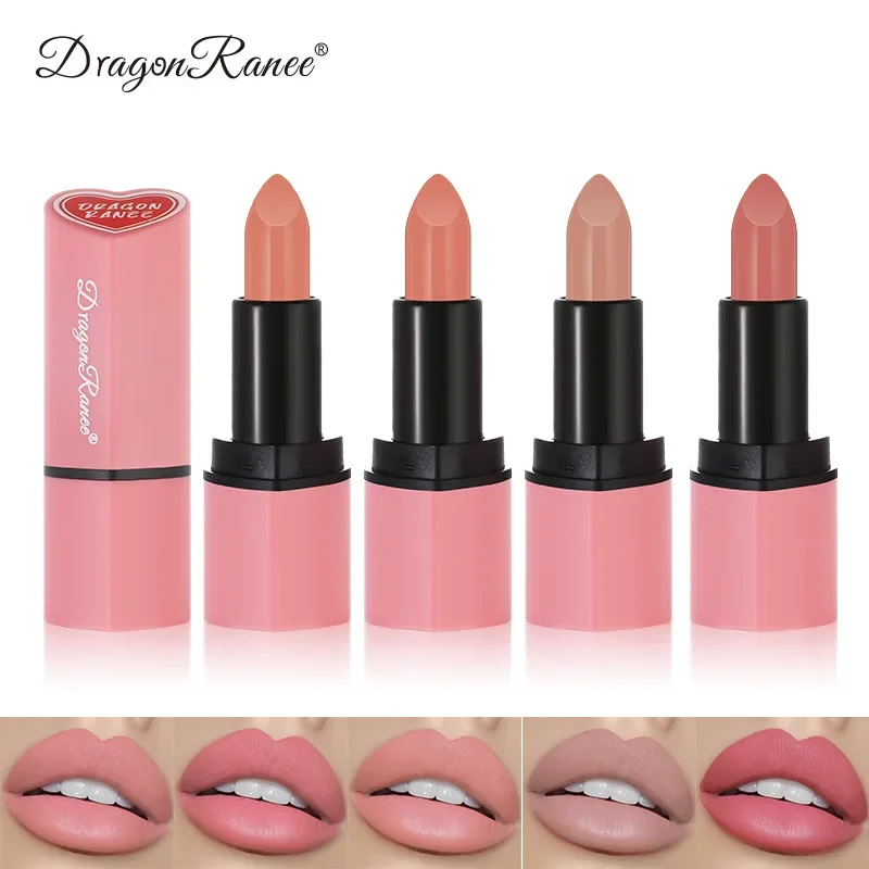 Lindo amor corazón lápiz labial terciopelo mate lápiz labial desnudo rosa rojo impermeable duradero barras de labios mancha bálsamo labial conjunto tinte de labios maquillaje