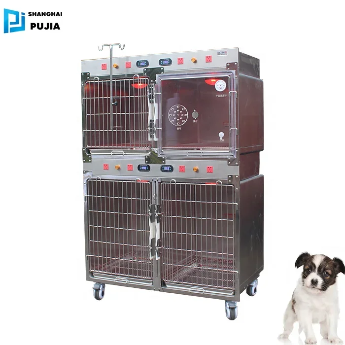 Veterinary Pet Hospital Clinic Stainless Steel 304 Veterinary Oxygen Cage