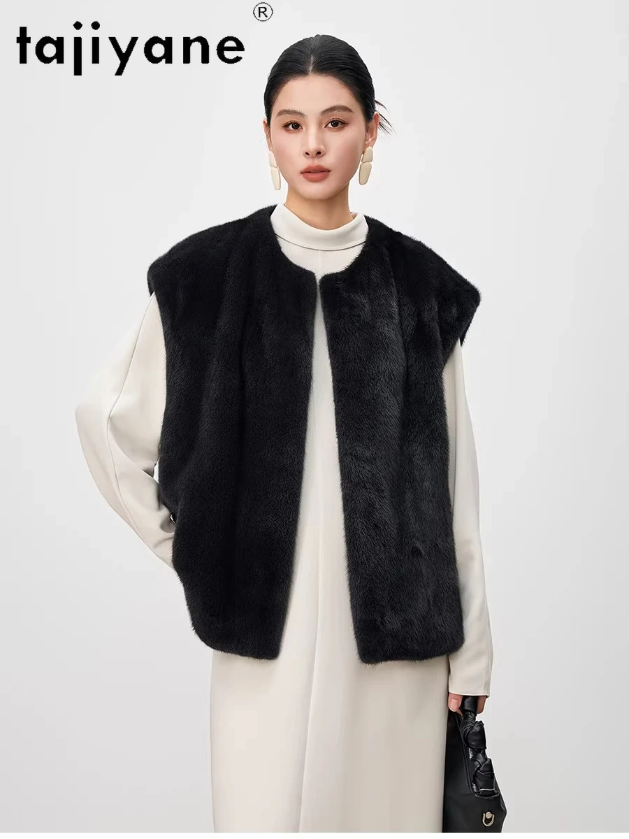 TAJIYANE 100% gilet de fourrure de vison naturel femme luxe sans manches réel manteaux de fourrure de haute qualité hiver femmes vêtements 2025 шуба ж Döncud