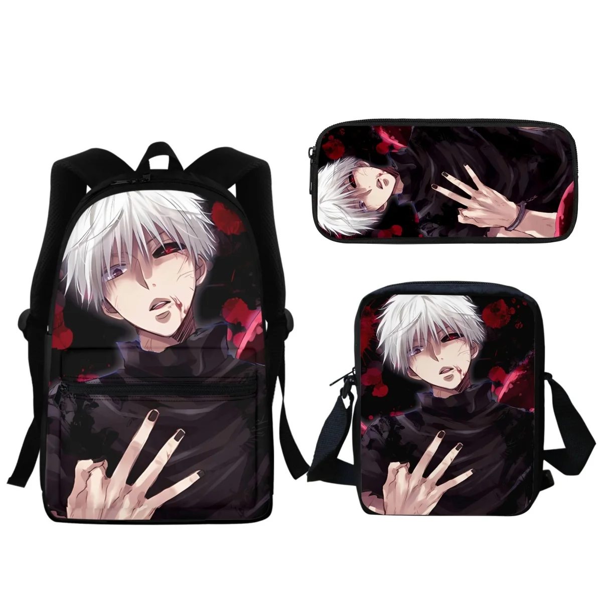 

Anime Tokyo Ghoul Design Boys BookBag Middle School Students Kindergarten Backpack Cartoon Travel Portable Satchel Pencil Case