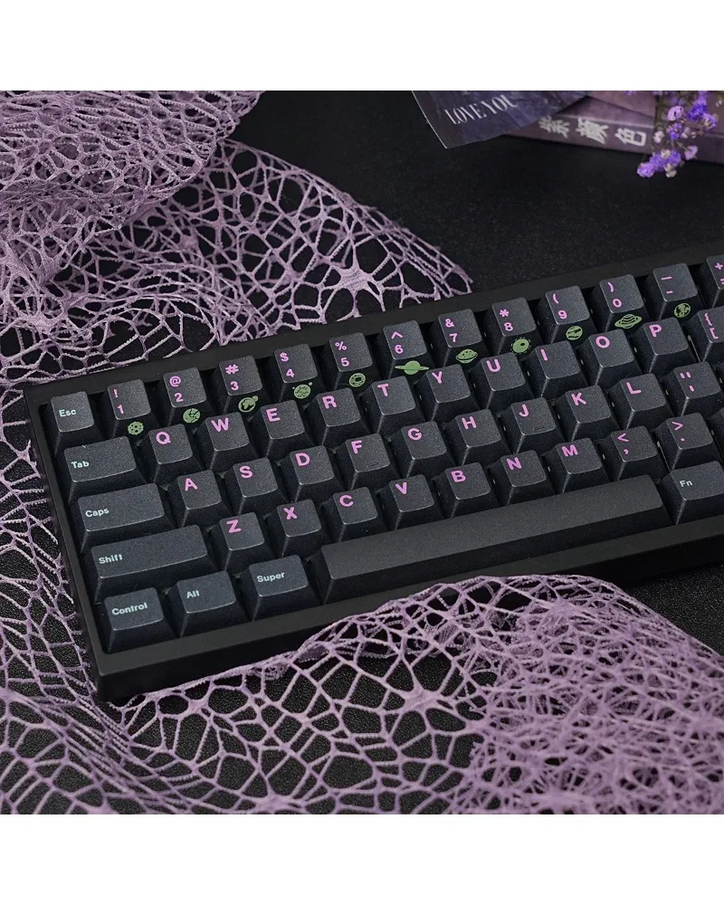 Customized keycaps Original factory height PBT sprayed black/white travel side engraved engraved mechanical keyboard