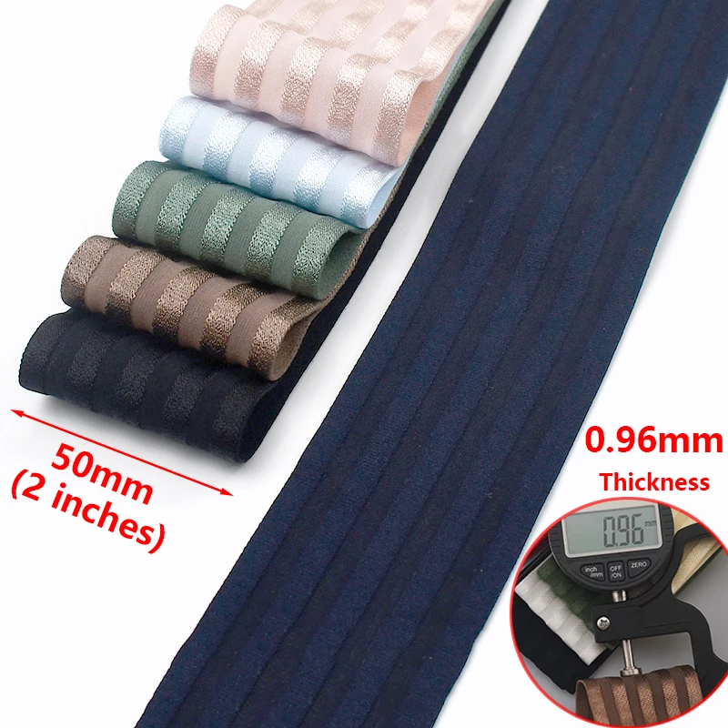 5/10/20M 50mm Striped Nylon Elastic Band Soft Stretch Webbing Ribbon for Pants Waistband Sportswear