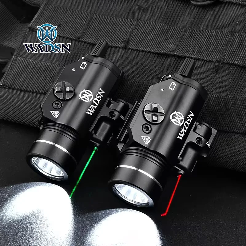 

Wadsn Surefir XC2 Scout Flashlight Red Green Laser Sight For Pistol Torch Airsoft Glock G17 18C 19 Fit 20mm Rail