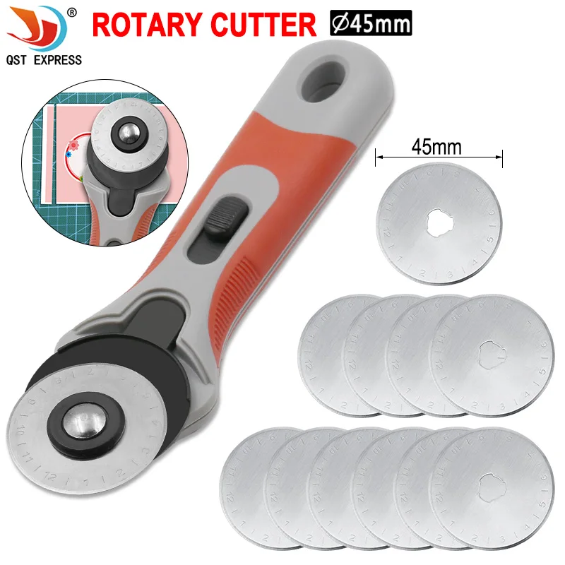 Seguro Patchwork Roller Wheel Faca Redonda Faca de Corte de Pano Tecidos Artesanais de Couro Cortador Rotativo Costura Faça Você Mesmo 45 mm