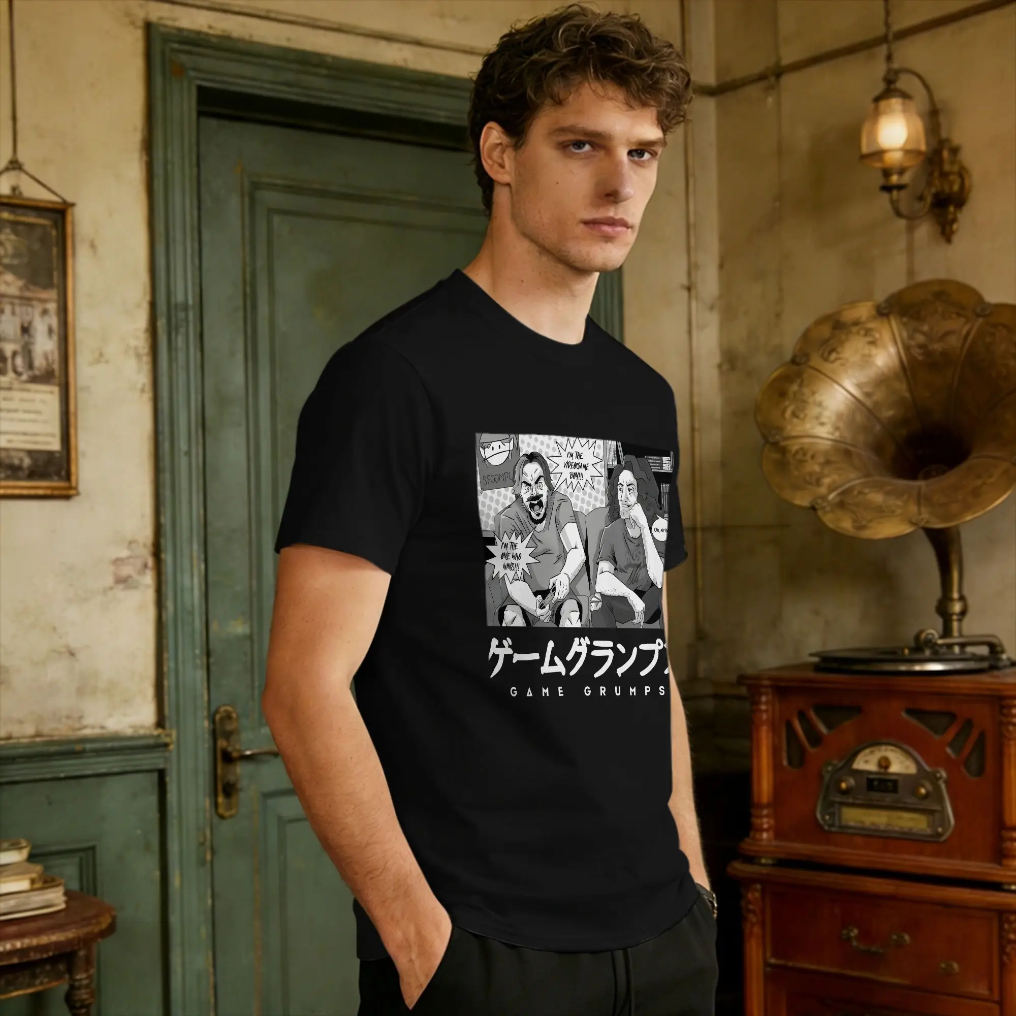 The Grump Who Wins Grayscale T-Shirt Summer Grumps Trending T-Shirts Pure Cotton O-Neck 4XL 5XL 6XL Top Tees Short Sleeves Tops