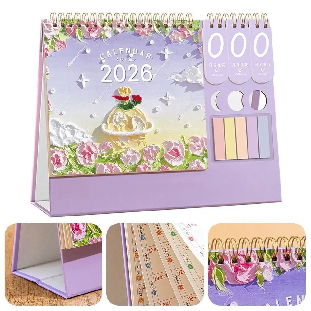 Creative 2026 Desktop Paper Calendar Yearly Multi-function Planner Scheduler Notebook Home Decor Agenda Organizer Home Office
