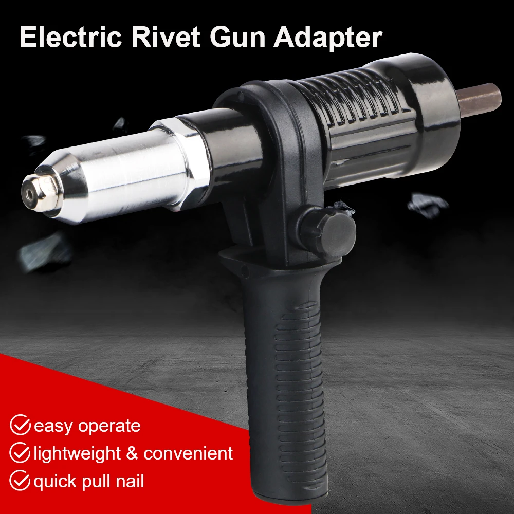 Conector elétrico Rivet Nut Gun, Riveting Nut Gun Adapter, Conjunto de Unhas Substituível, 2.4mm-4.8mm, 3pcs por conjunto