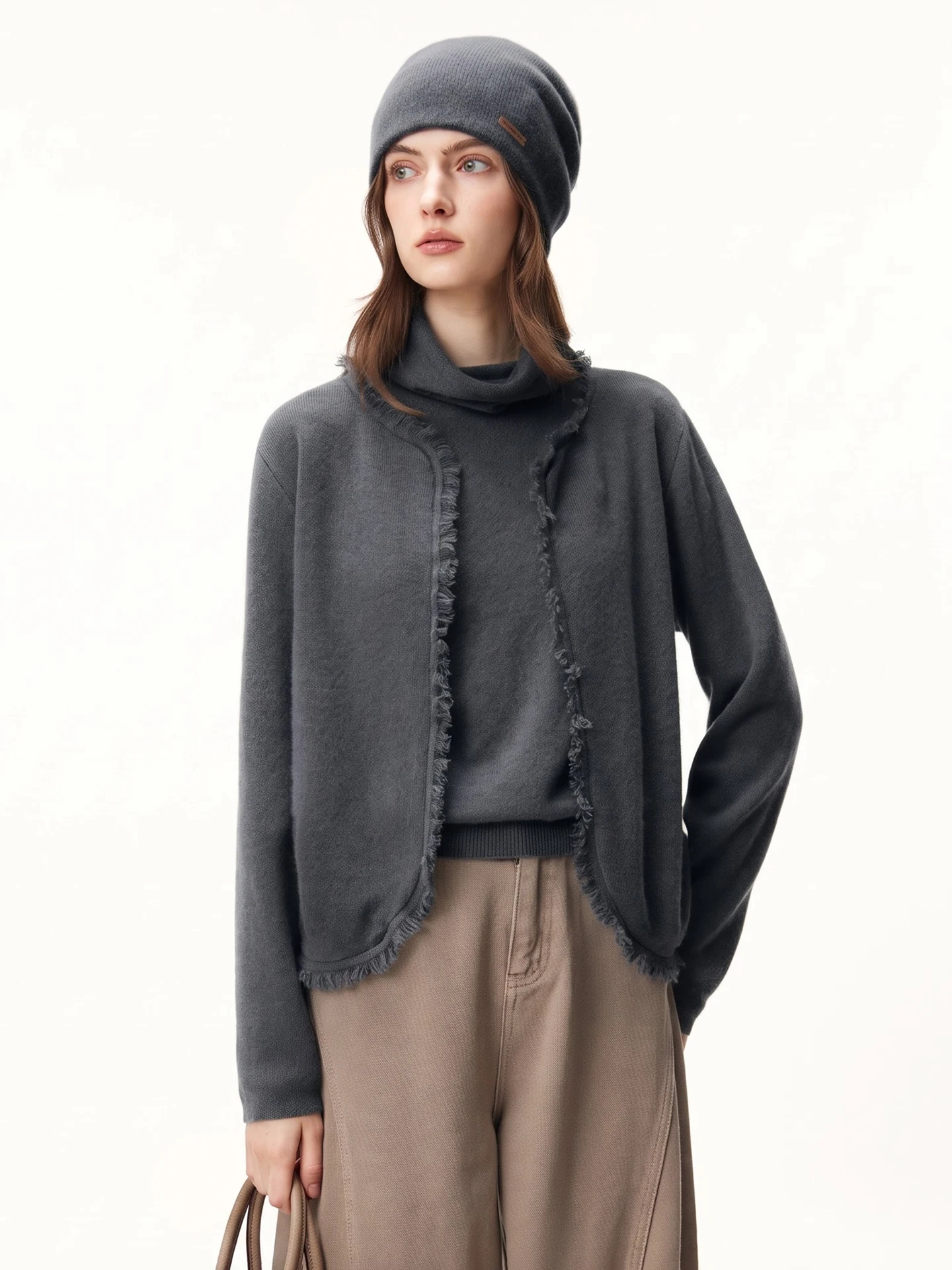 Elegant 100% Cashmere Women Sweater Autumn Winter Tassel Knitwear High Quality Cardigan Long Sleeve Clothing Top New Ladies Coat