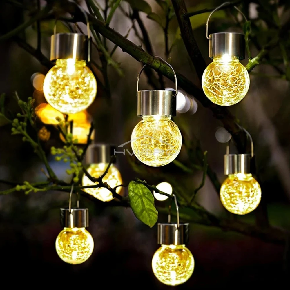 Solarleuchten, LED-Baum-Hängelampe, dekorative Landschaftsglas-Kronleuchter, wasserdichte Gartenvillen für den Außenbereich, ultrahelle Beleuchtung