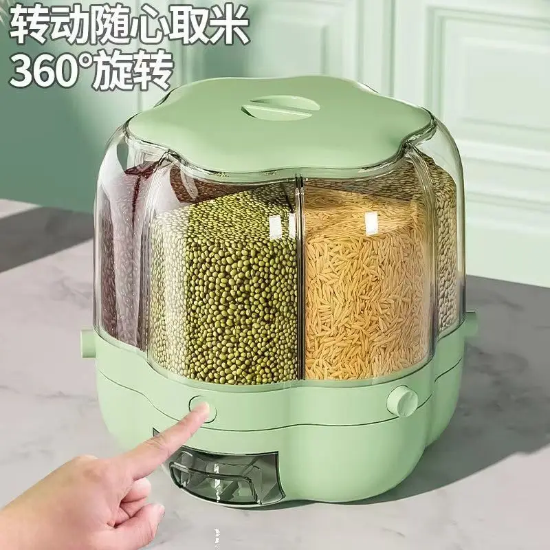 

Moisture-proof and Insect-proof Home Rotatable Rice Bucket Large-capacity Thickened Sealed Grain Storage Kitchen Rice Box