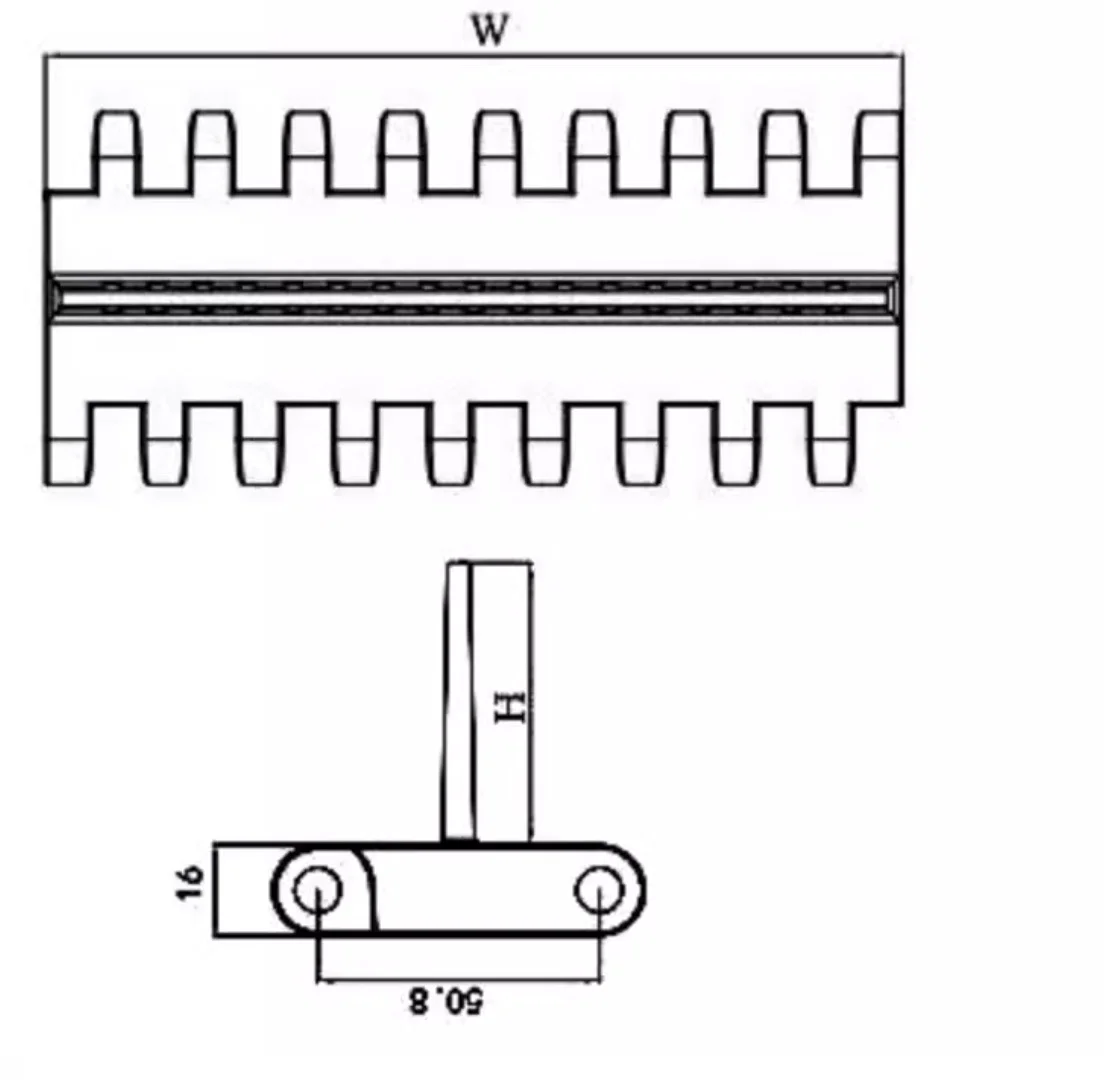 5pcs H:150mm 8500 Plastic Mesh Belt Baffle 50.8mm Pitch